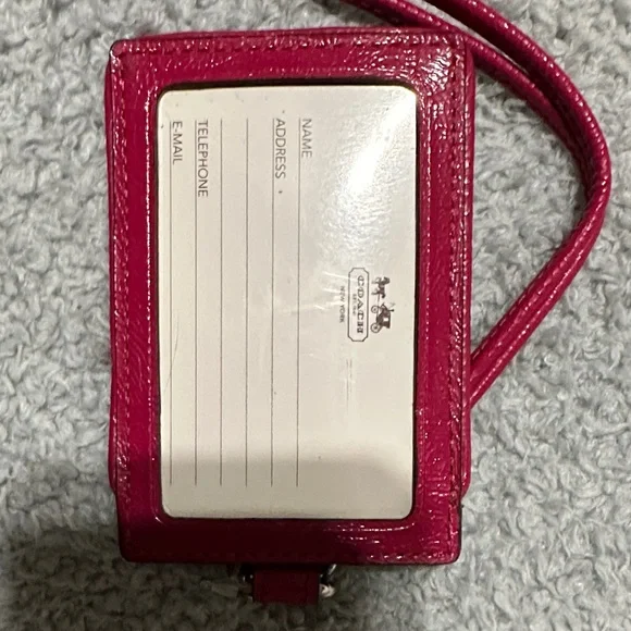 Coach Love Red and Tan name tag - Picture 2 of 2